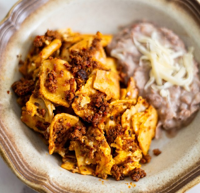 Platillo preparado con Chorizo Valente